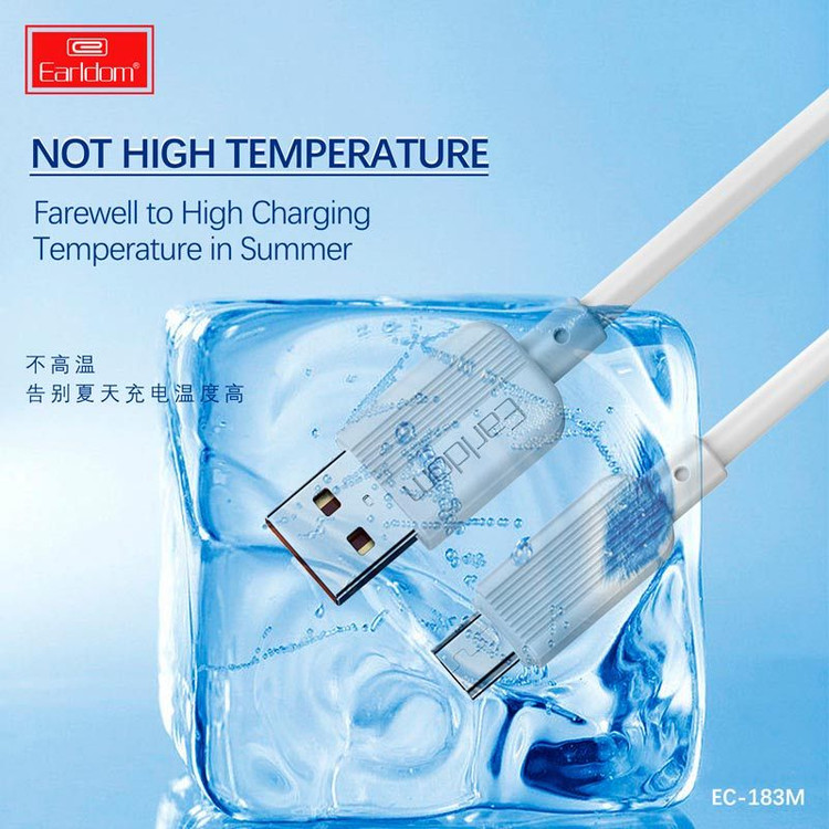 کابل میکرو یو اس بی فست شارژ 2.4 آمپر ارلدام EC-183M طول 1 متر