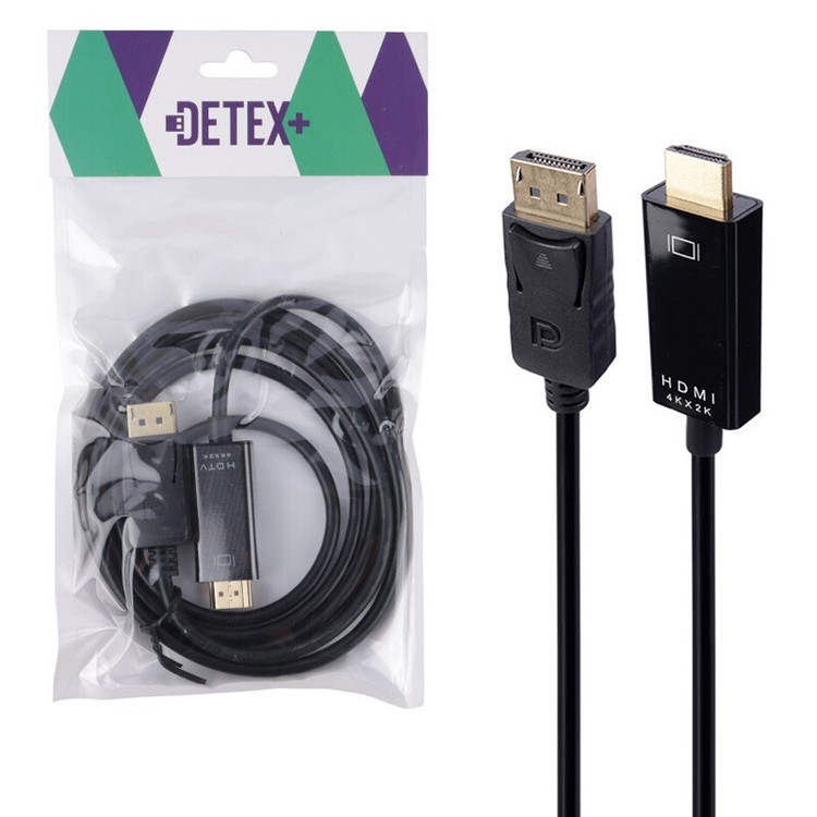 کابل تبدیل Display به HDMI دیتکس پلاس +Detex طول 1.8 متر