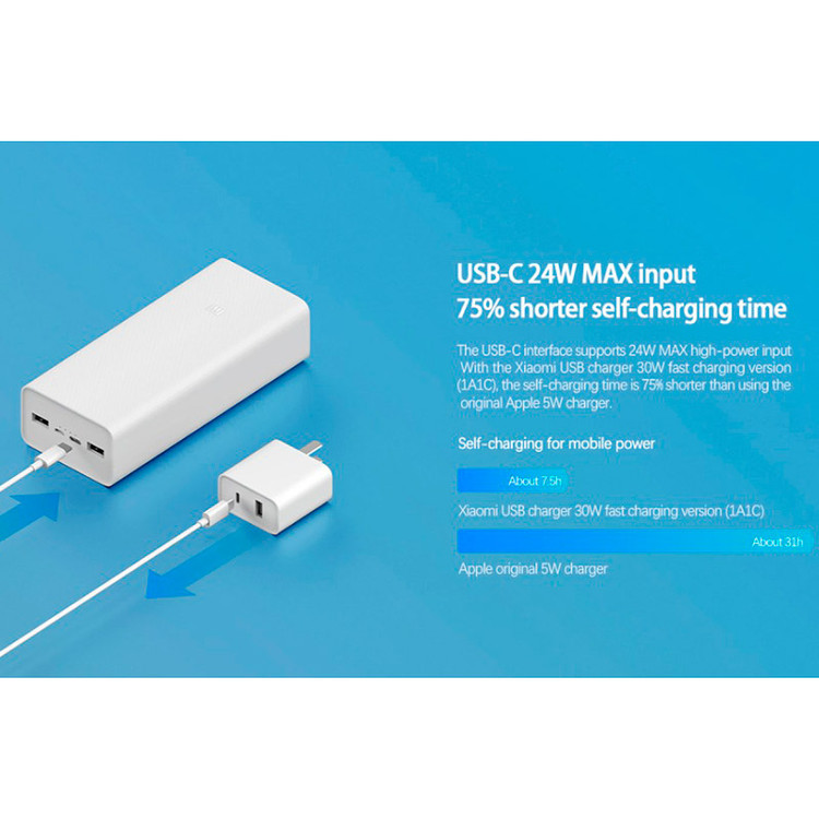 پاوربانک شیائومی مدل PB3018ZM ظرفیت 30000 اصل