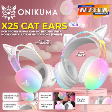 هدست گیمینگ مدل گربه ای Onikuma X25